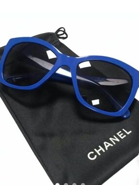 CHANEL Bright Blue Acetate Sunglasses